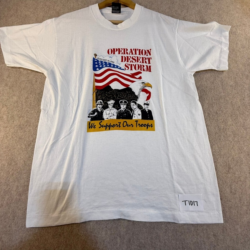 Vintage 1991 Operation Desert Storm T Shirt Screen Stars Best Made in USA‎ Large